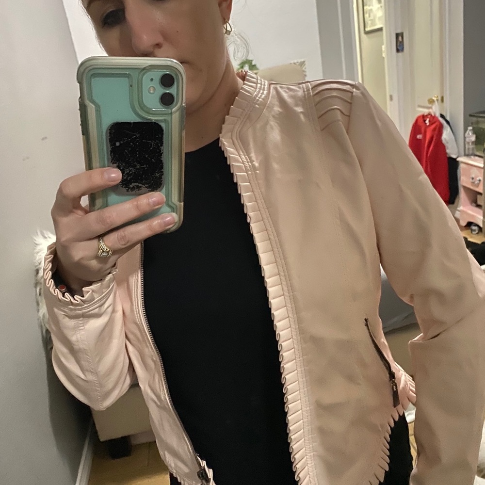 Soft pink Joujou leather jacket